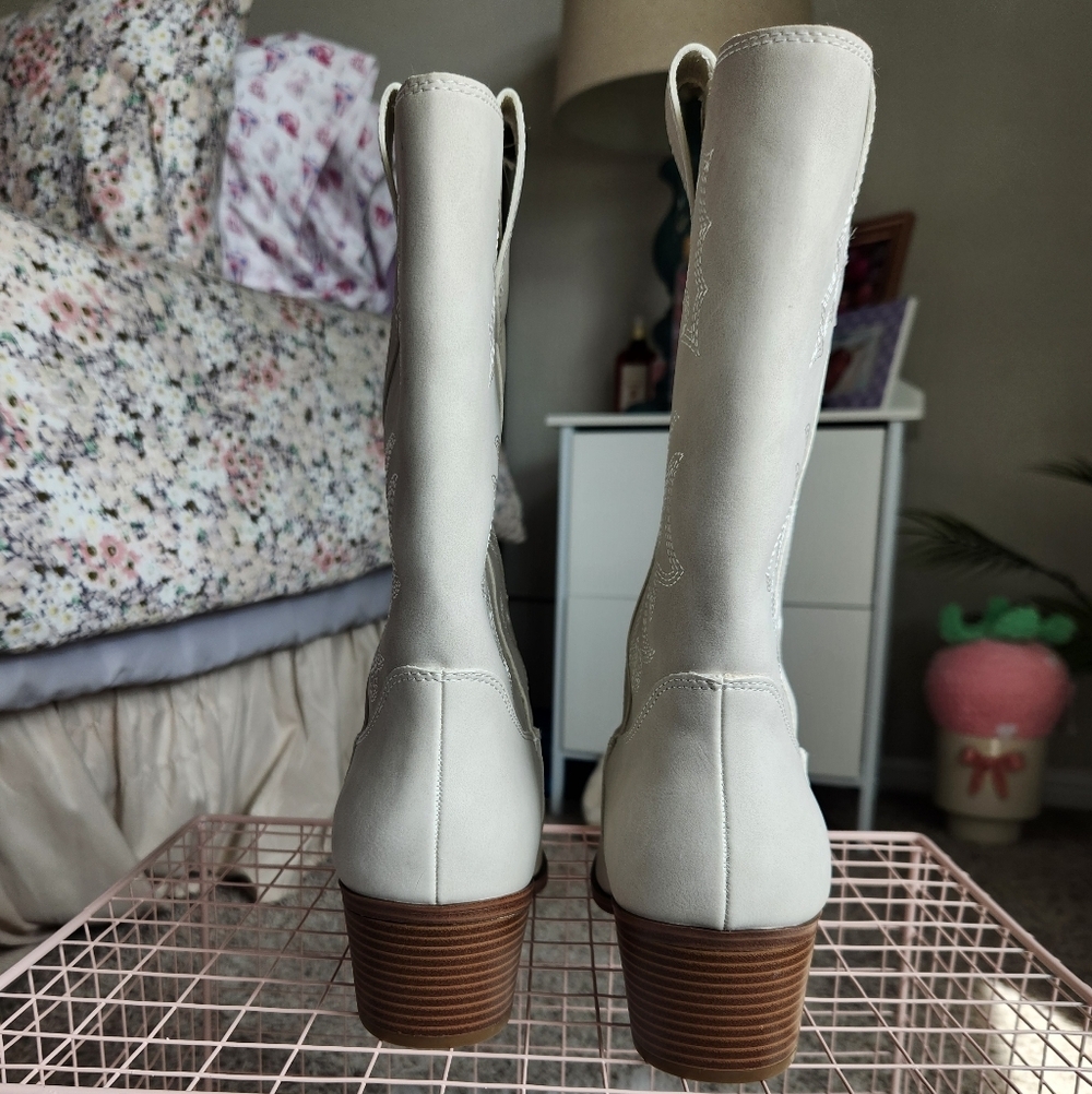 SZ 10 Synthetic Indigo Rd Cowboy Boots - Picture 4 of 8